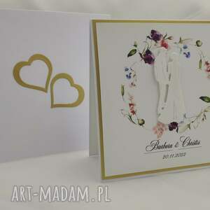 kartka na ślub w ozdobnej kopercie, 58, personalizowana, elegancka
