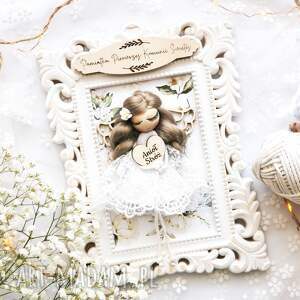 pamiątka na komunię anioł stróż w ramce i komunia, z okazji komunii