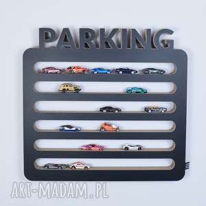 handmade pokoik dziecka półka na resoraki, samochodziki parking | czarny