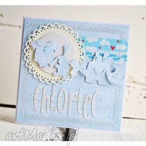 handmade scrapbooking kartki kartka gratulacyjna - narodziny dziecka