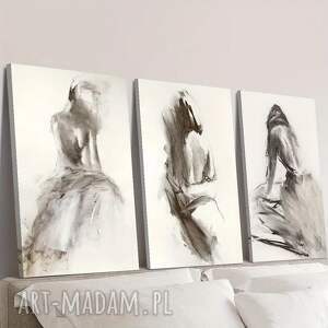 dom komplet inkografii A3, kobieta szkic, grafika do sypialni czarno