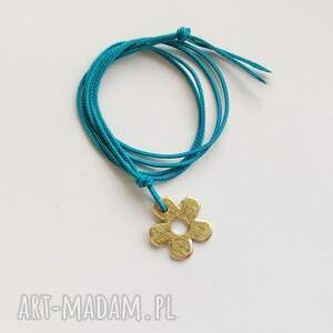 kwiat wisiorek mosiądz, zmatowione