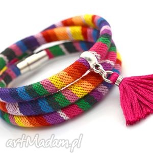 handmade bransoletka magnetoos boho rainbow 2 z chwostem