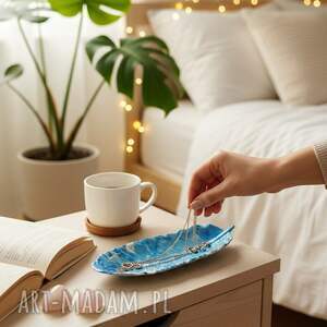 podstawka na biżuterię piórko z gipsu gp29, rękodzieło