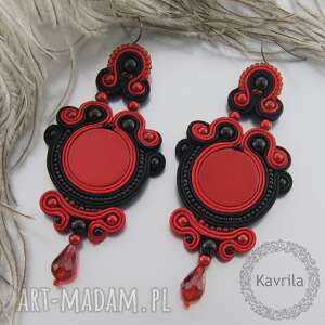 falmenco red soutache kolczyki - Kavrila biżuteria