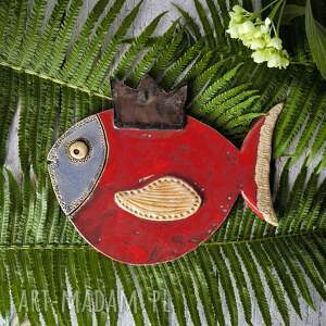 kolorowa fantazyjna ryba w koronie, dekoracja ścienna, pokój dziecka obrazek