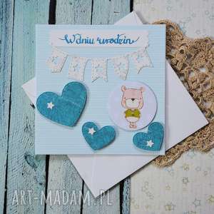 ręcznie zrobione scrapbooking kartki kartka z misiem w dniu urodzin