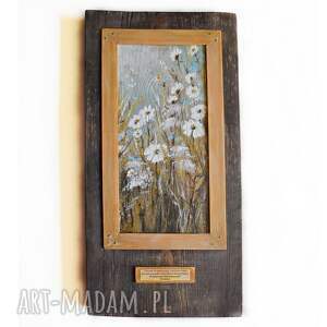 Łąka - impresja obraz ręcznie malowany na desce /3/