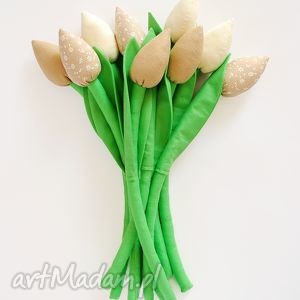 dekoracje bukiet bawełnianych tulipanó, kwiatów, tulipany