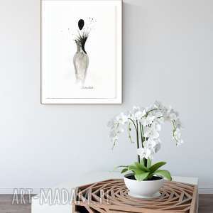 grafika 30x40 cm wykonana ręcznie, abstrakcja, elegancki minimalizm, obraz