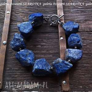 handmade kobaltowe niebo bransoletka z lapisu lazuli i srebra