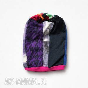 czapka wiosenna patchworkowa rozmiar uniwersalny na podszewce box e1, fo