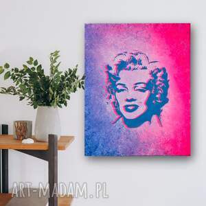 święta, marilyn monroe - pop art, efekt holo nowoczesny obraz do sypialni