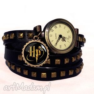 harry potter - zegarek/bransoletka na skórzanym pasku, prezent, fantasy