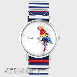 ręczne wykonanie zegarki zegarek, bransoletka - czerwona papuga paski, nato