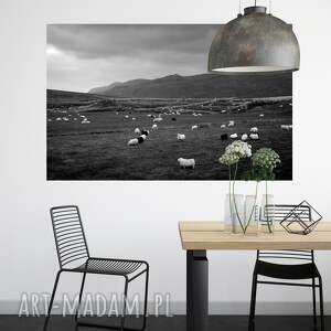 plakat - fotografia krajobraz islandzki 100x70 cm, obraz czarno biały
