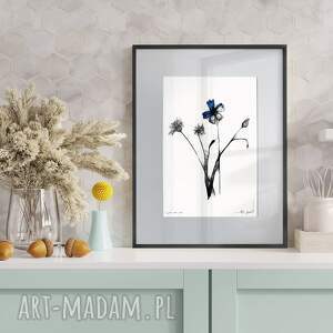 Prezent Grafika z ramą - nr 124-chabry, obraz akwarela