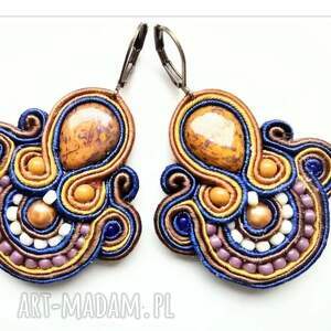 kolczyki haftowane sutasz toffi