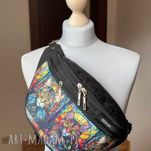 Prezent XL Koty Witraż miniportfelik gratis, handmade nerka