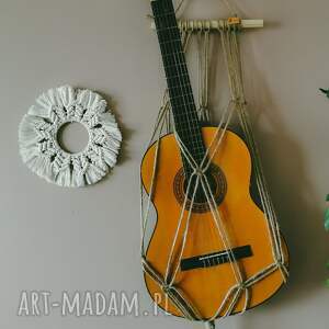 ręcznie wykonane wieszaki uchwyt z juty makrama na ukulele gitarę, wieszak