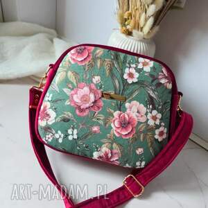 torebka damska box ada weluru kwiaty