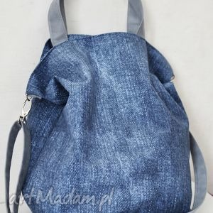 torba hobo xxl - ala jeans tkanina drukowana, alcantara