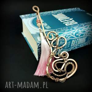 ozdobna zakładka do książki z opalem wire wrapping dla niej