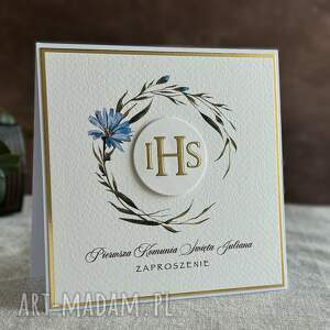 Eleganckie zaproszenia komunijne, wzór 5, pierwsza komunia