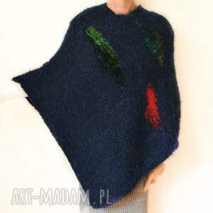 handmade poncho ponczo ręcznie robione na drutach, handmade /22/
