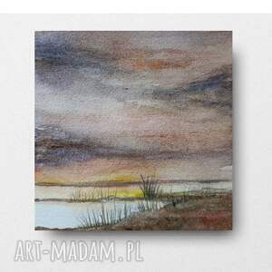 pejzaż - akwarela formatu 15/15 cm kwadrat