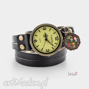 handmade skórzany zegarek ludowy
