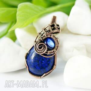 handmade wisiorki wisiorek z lapis lazuli i masą perłową