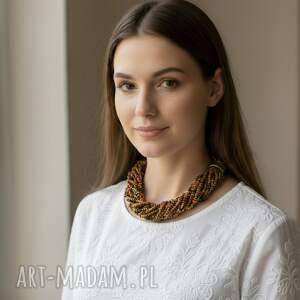 Prezent Naszyjnik Z Koralików Miedziany Splendor