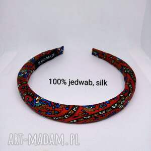 wąska jedwabna opaska puffy, jedwabny dodatek, dodatek do stylizacji