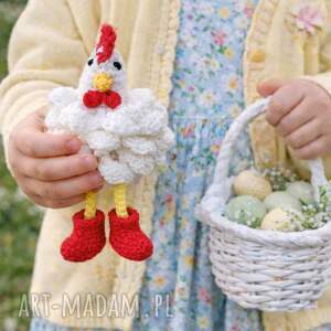 pomysł na upominki na święta Kogut w butach/szydełkowy kurczak/