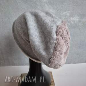 czapka szara ciepła smerfetka rl na podszewce rozmiar uniwersalny box o1 fo dam
