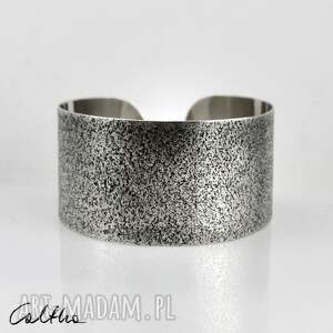 piasek - srebrna bransoletka 1300 09 duża bransoleta minimalistyczna biżuteria