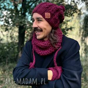Męski mały komin MERINO “Bordo”