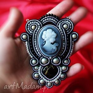 gothic cameo naszyjnik soutache przecena - 50 kamea sutasz, gotycki