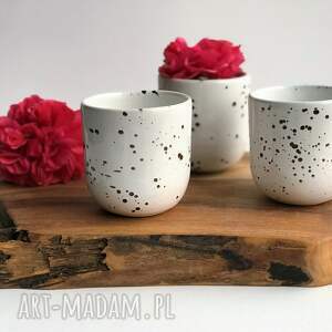 handmade ceramika kubek ceramiczny bez uszka, czarka - 4 szt