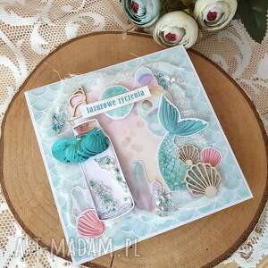 handmade scrapbooking kartki lazurowe życzenia