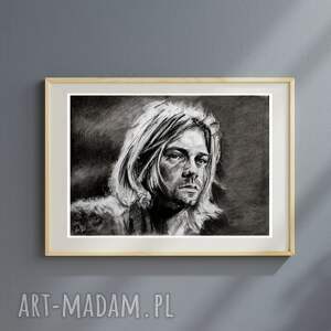 plakat - kurt cobain seria ikony A3 wykonany z oryginalnego rysunku