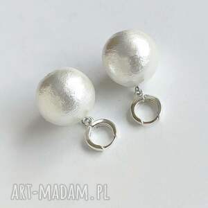 okrąg kolczyki, srebro, miyuki oryginalny