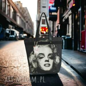krasanka torba miejska - marilyn w czerni torebka shopper, motyw ikona