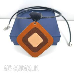 naszyjnik z naturalnej skóry, rzemień minimalistyczną zawieszką, skóra