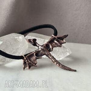 Naszyjnik Smok, ze smokiem, miedź - oksydowana