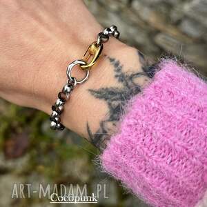 bransoleta srebro 925-nowoczesna złoto, masywna, łańcuch bransoletka prezent