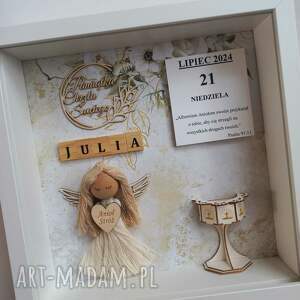 Prezent RAMKA ANIOŁ, PAMIATKA CHRZTU ŚWIETEGO DZIEWCZYNKA