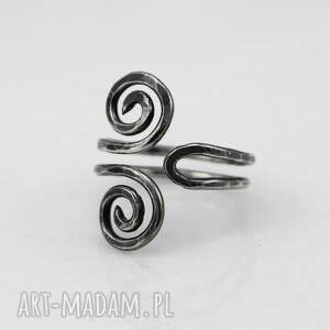 pierścionek wężowy - rozm m srebrny 2511 06 ooak biżuteria słowiańska