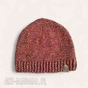 czapka handmade z wełną merino, ciepła czapka, na jesień